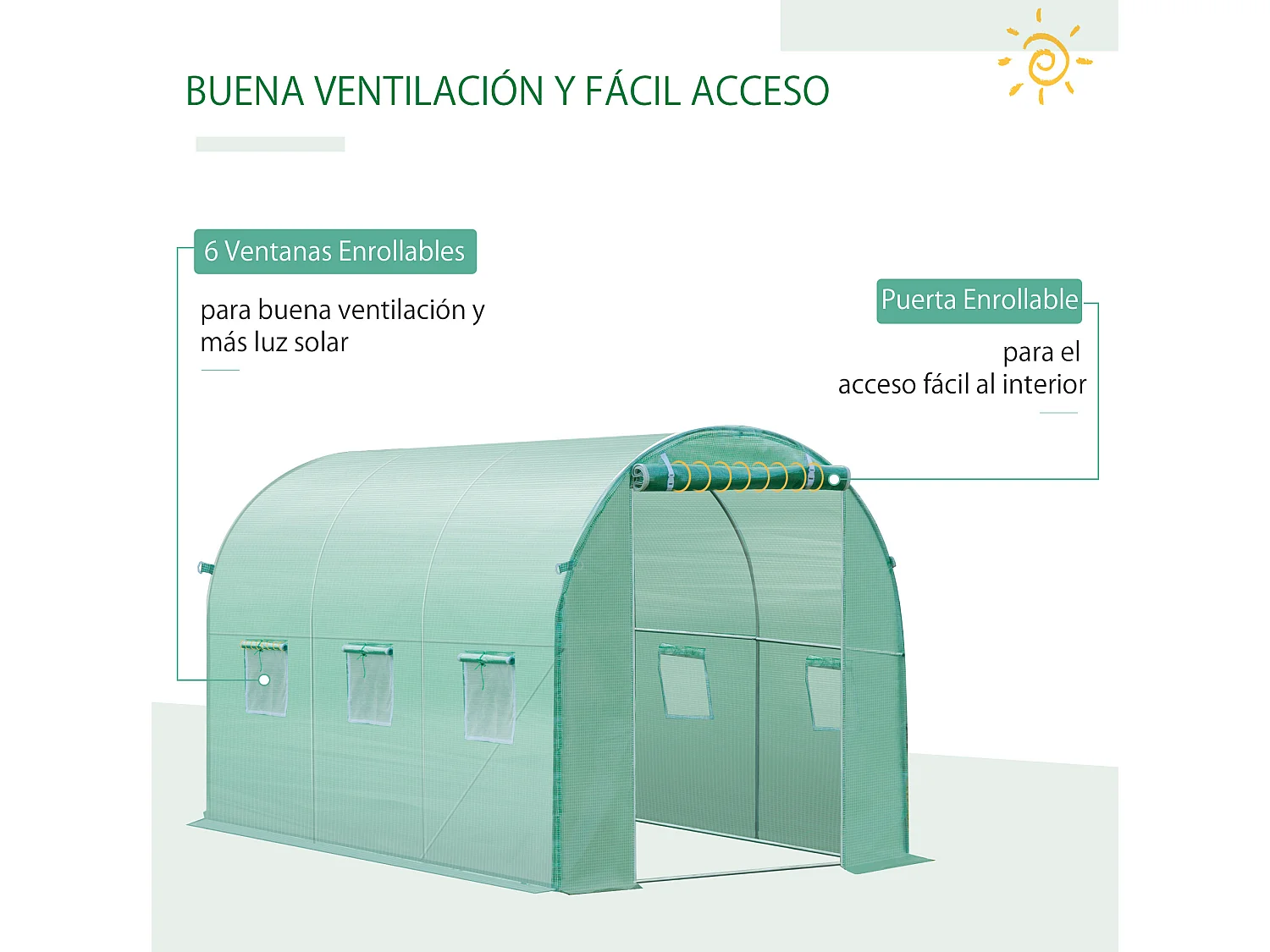 Cubierta de invernadero verde 300x200x200 cm Outsunny