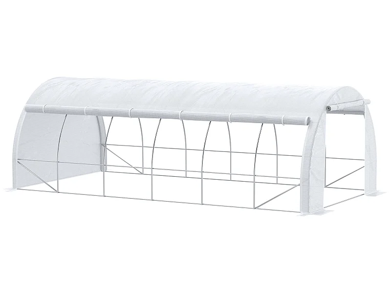 Invernadero de túnel blanco 597x302x200 cm Outsunny
