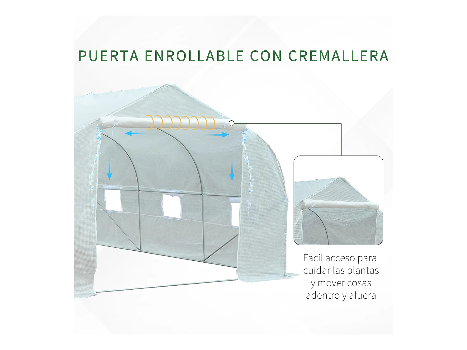 Invernadero blanco 445x299x205 cm Outsunny