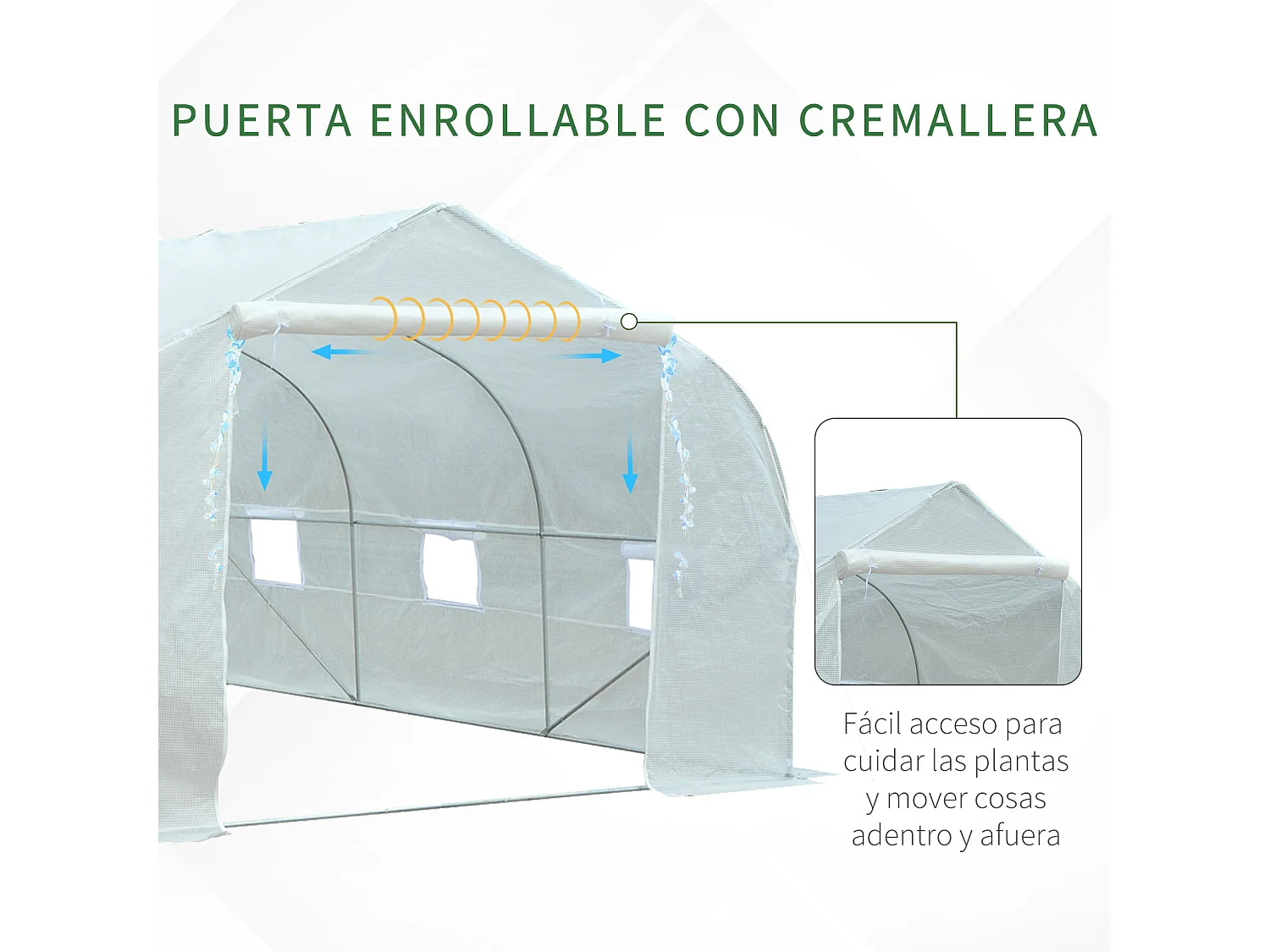 Invernadero blanco 445x299x205 cm Outsunny