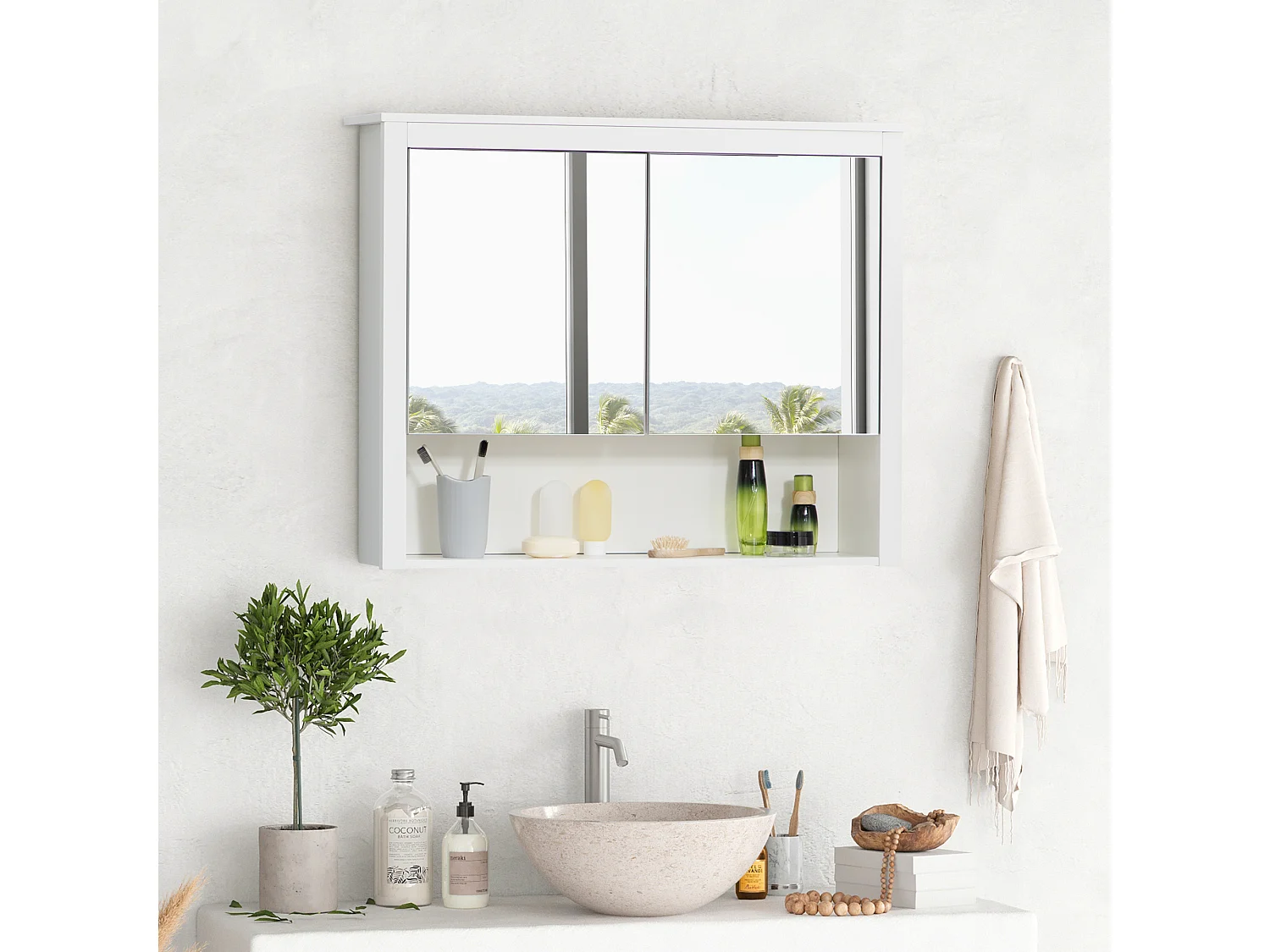 Armario de pared blanco 80x20x65 cm HOMCOM