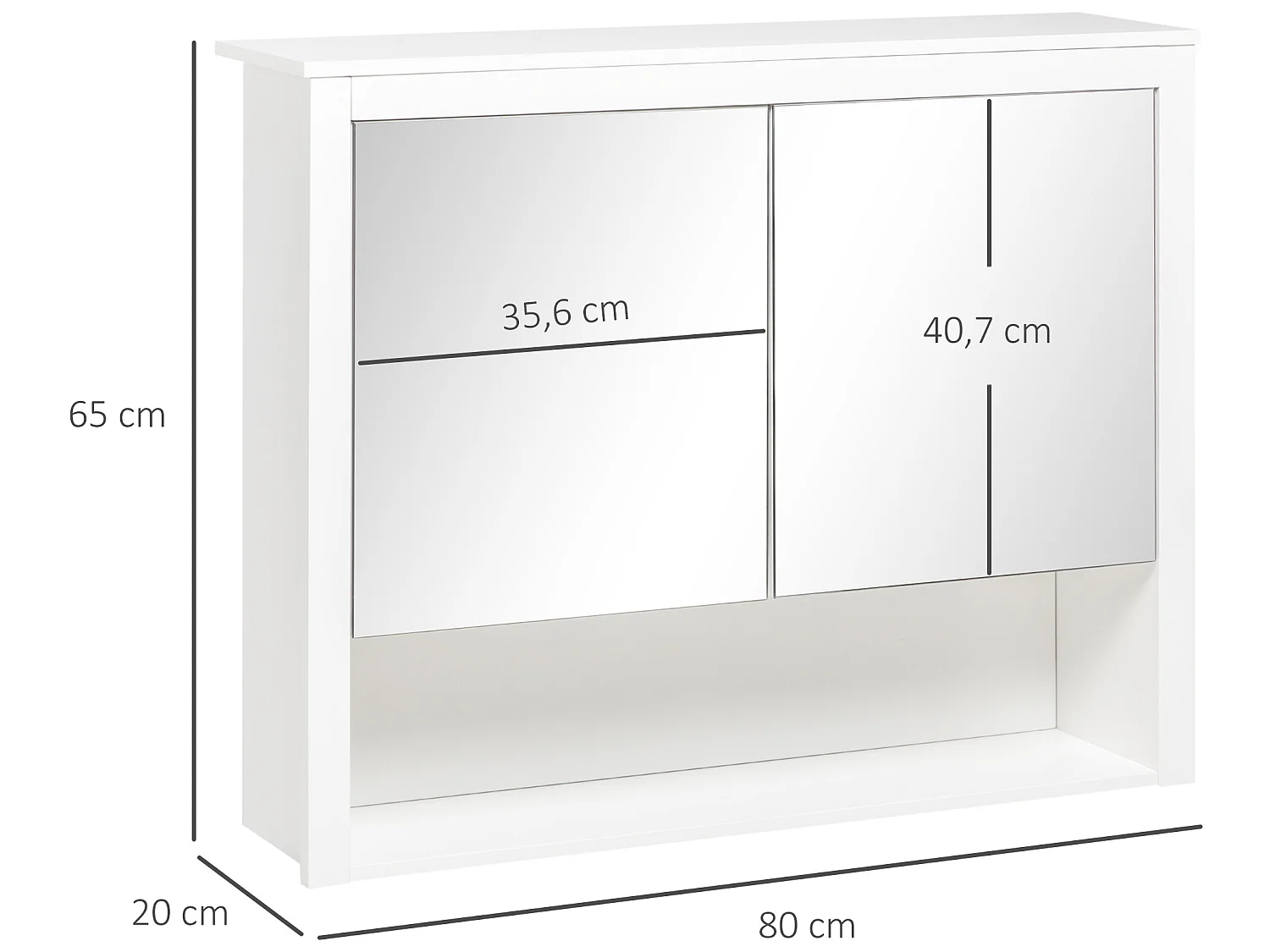 Armario de pared blanco 80x20x65 cm HOMCOM