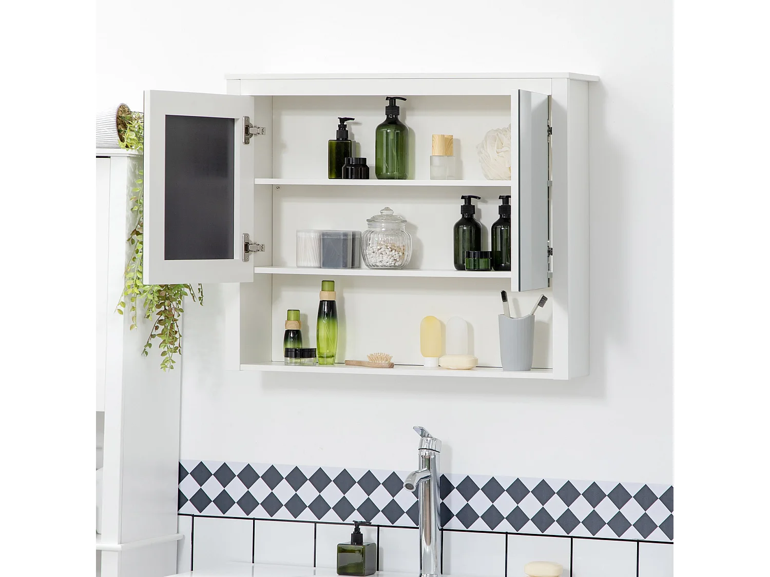 Armario de pared blanco 80x20x65 cm HOMCOM