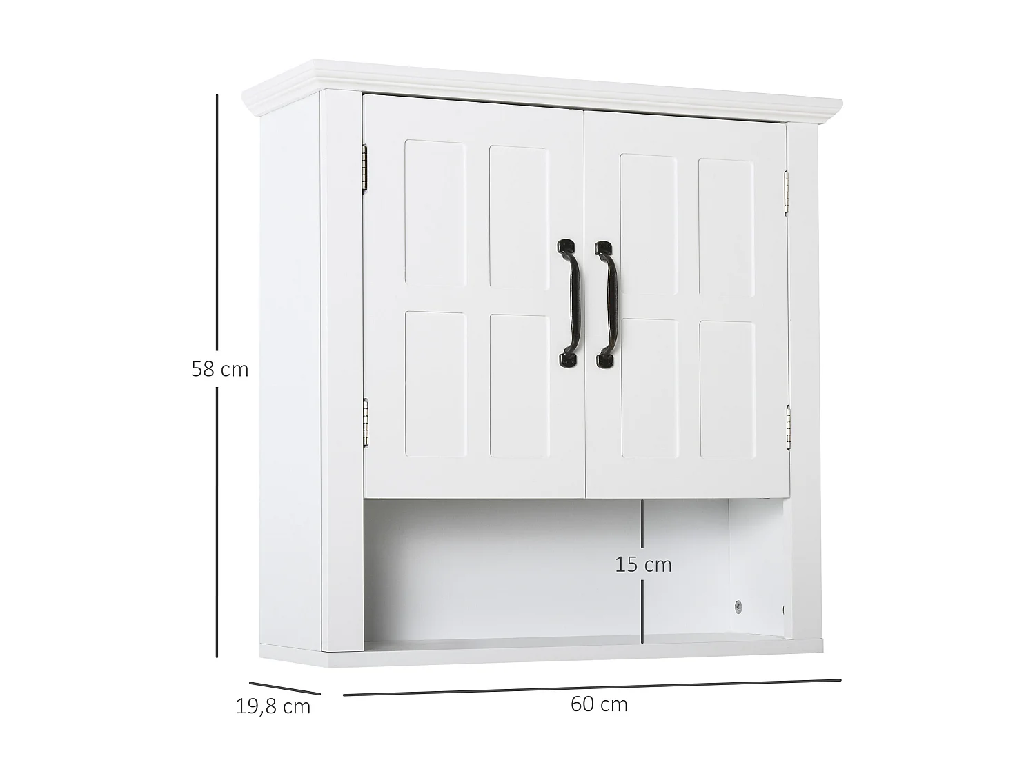 Armario de baño blanco 60x19.8x58 cm HOMCOM