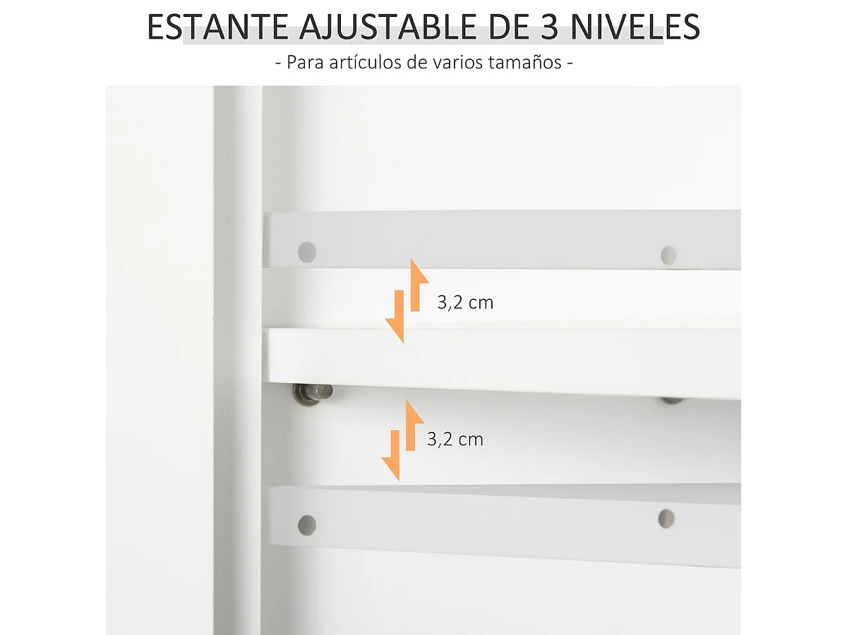 Armario de baño blanco 60x19.8x58 cm HOMCOM