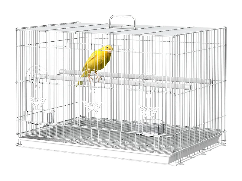 Jaula para pájaros blanco 60x41x41 cm PawHut