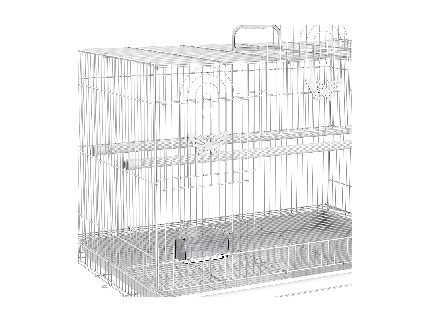 Jaula para pájaros blanco 60x41x41 cm PawHut