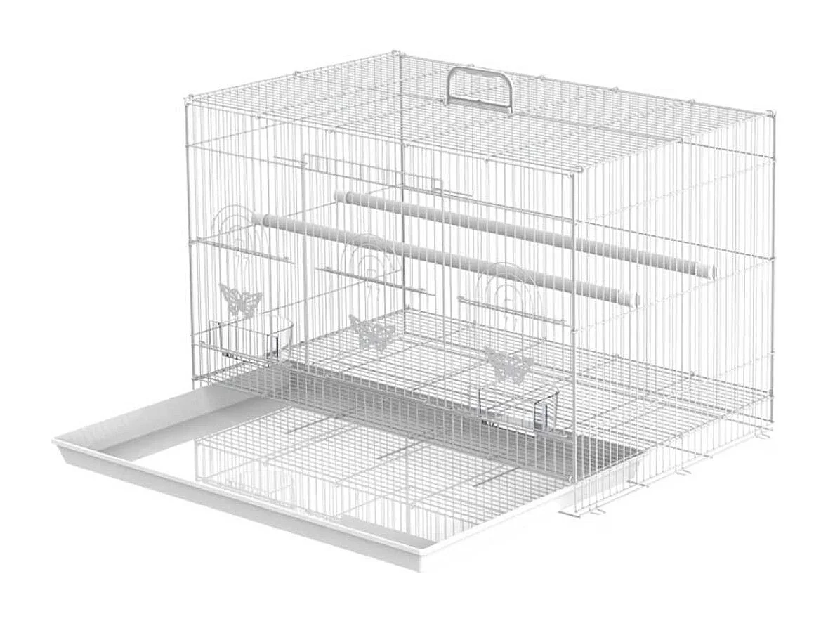 Jaula para pájaros blanco 60x41x41 cm PawHut
