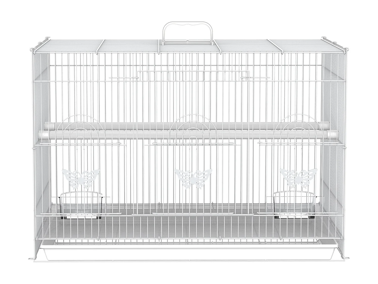 Jaula para pájaros blanco 60x41x41 cm PawHut
