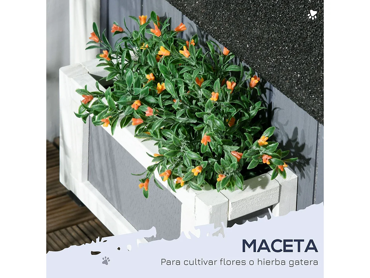 Caseta para gatos gris 96x65x85.5 cm PawHut