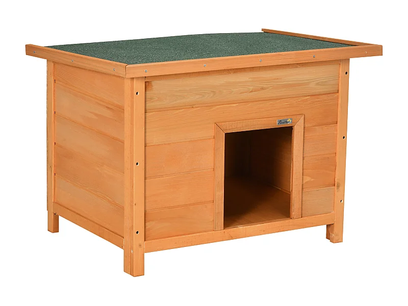 Caseta para perro madera natural 82x58x58 cm PawHut