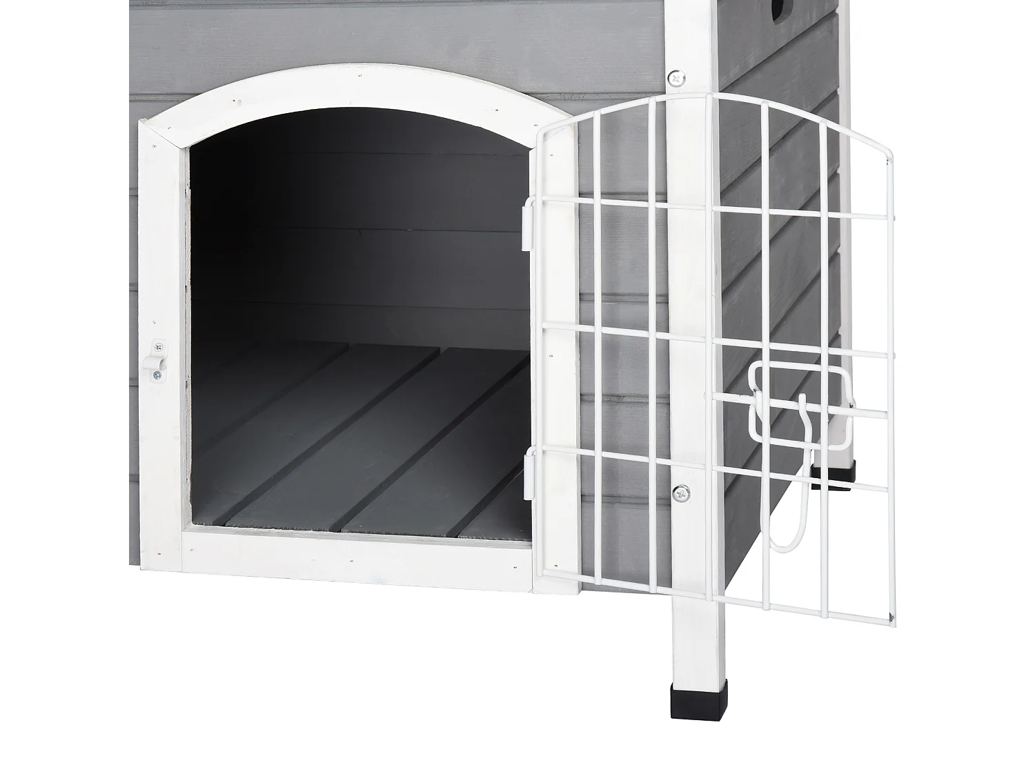 Caseta para perros de madera gris 80x55x53.5 cm PawHut