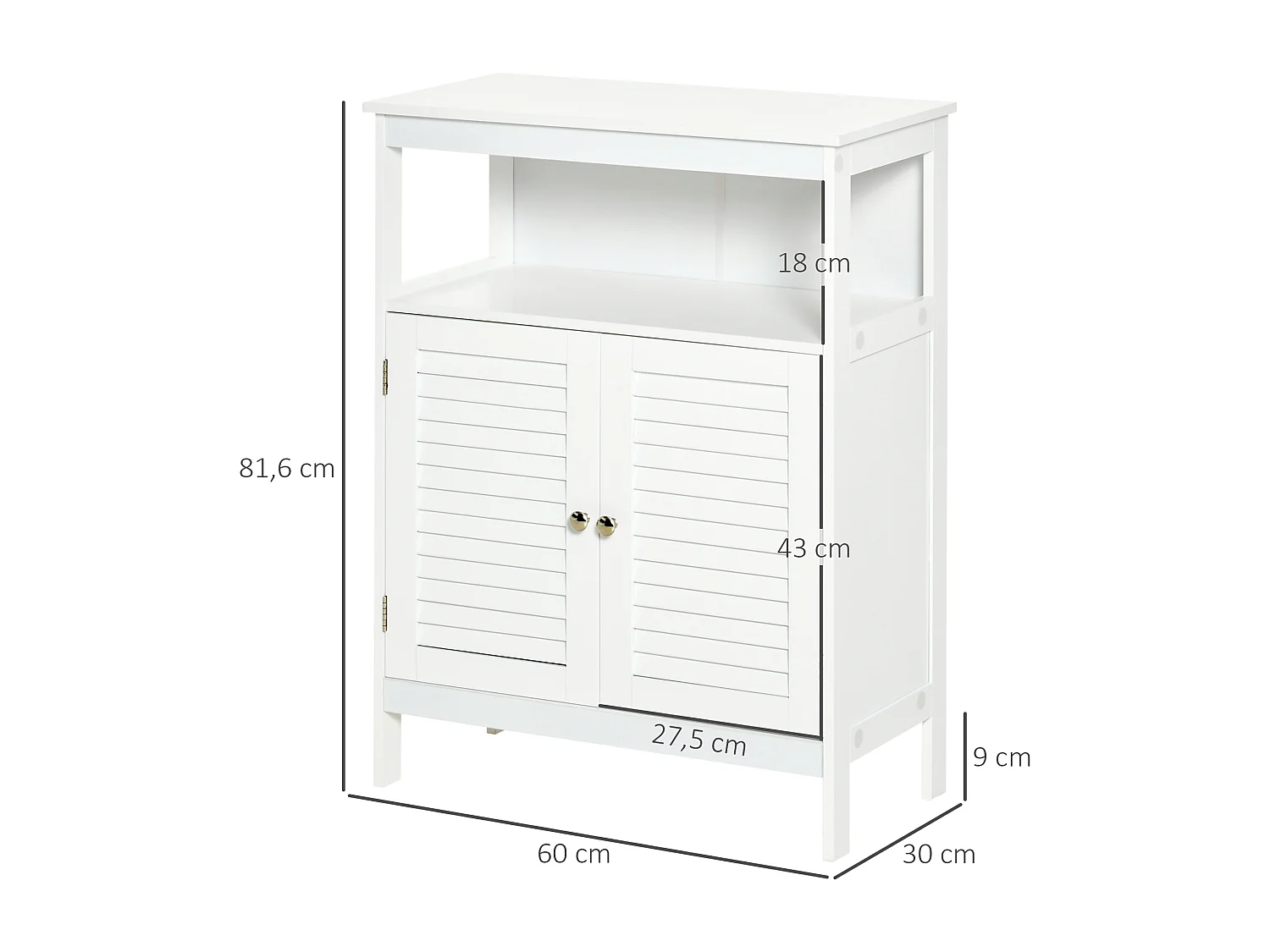 Armario de baño white 60x30x81,6 cm kleankin