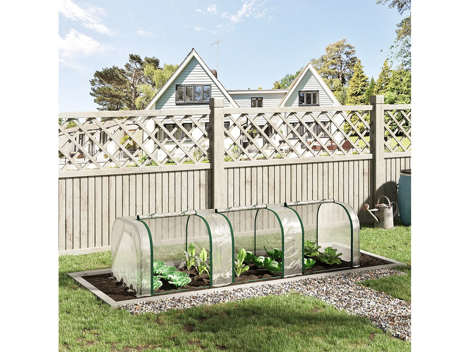 Invernadero de túnel transparente 295x100x80 cm Outsunny