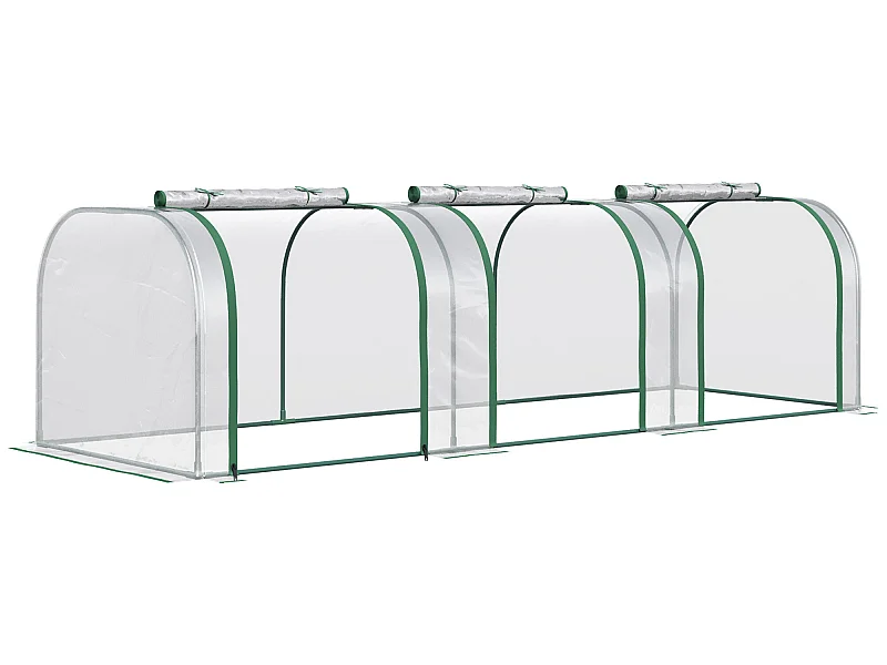 Invernadero de túnel transparente 295x100x80 cm Outsunny