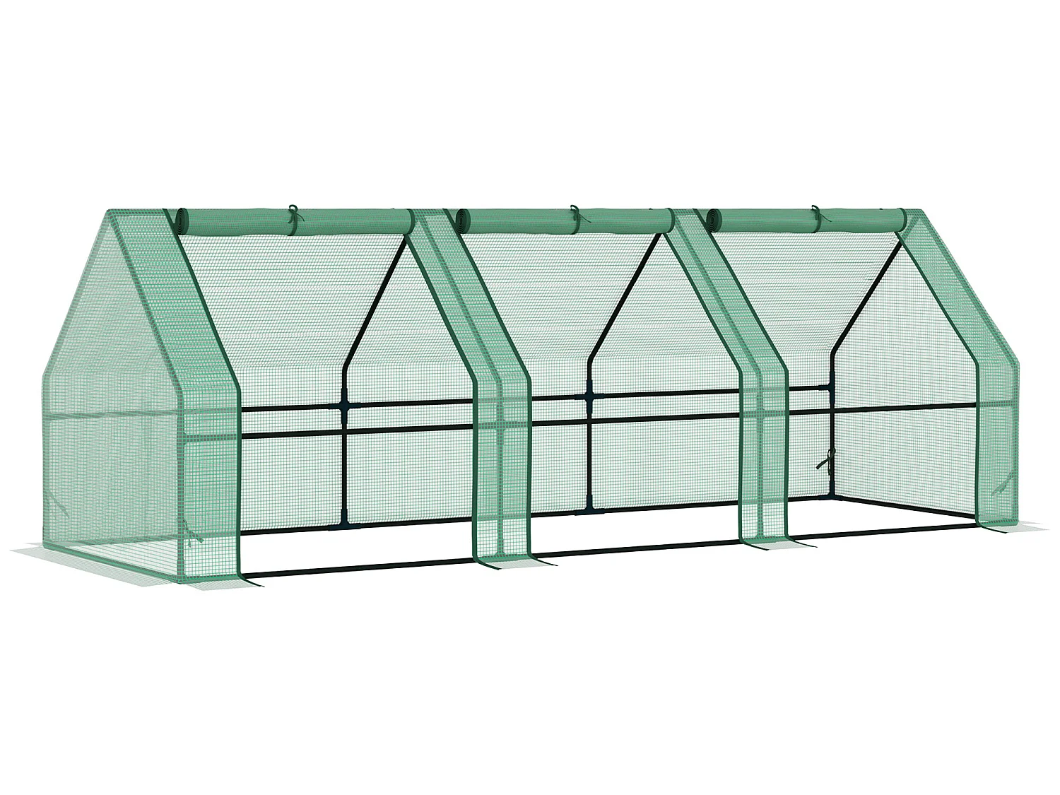 Invernadero de jardín verde 270x90x90 cm Outsunny