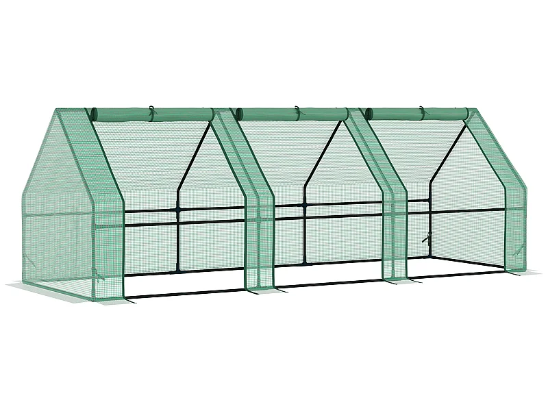 Invernadero de jardín verde 270x90x90 cm Outsunny
