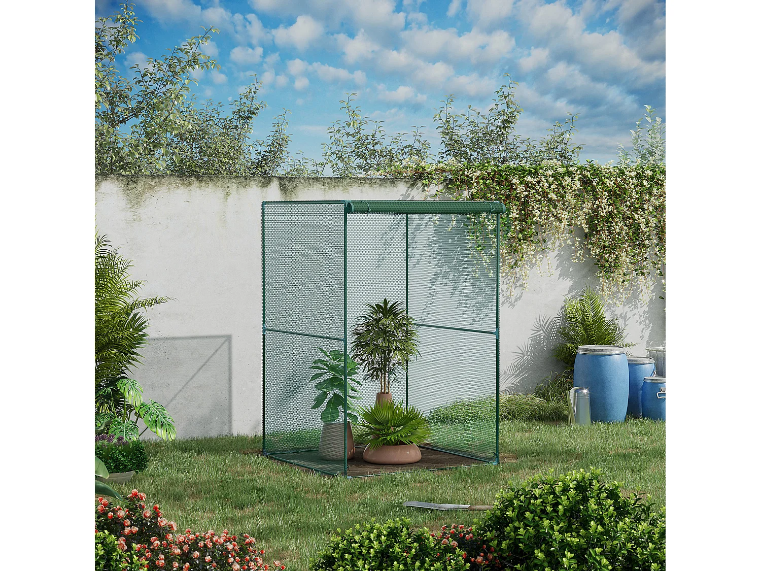 Jaula de cultivo verde oscuro 120x120x180 cm Outsunny