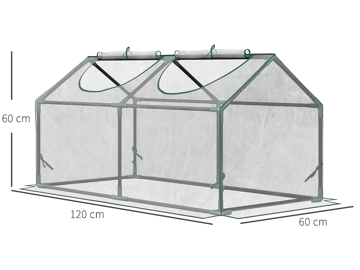 Invernadero de terraza transparente 120x60x60 cm Outsunny