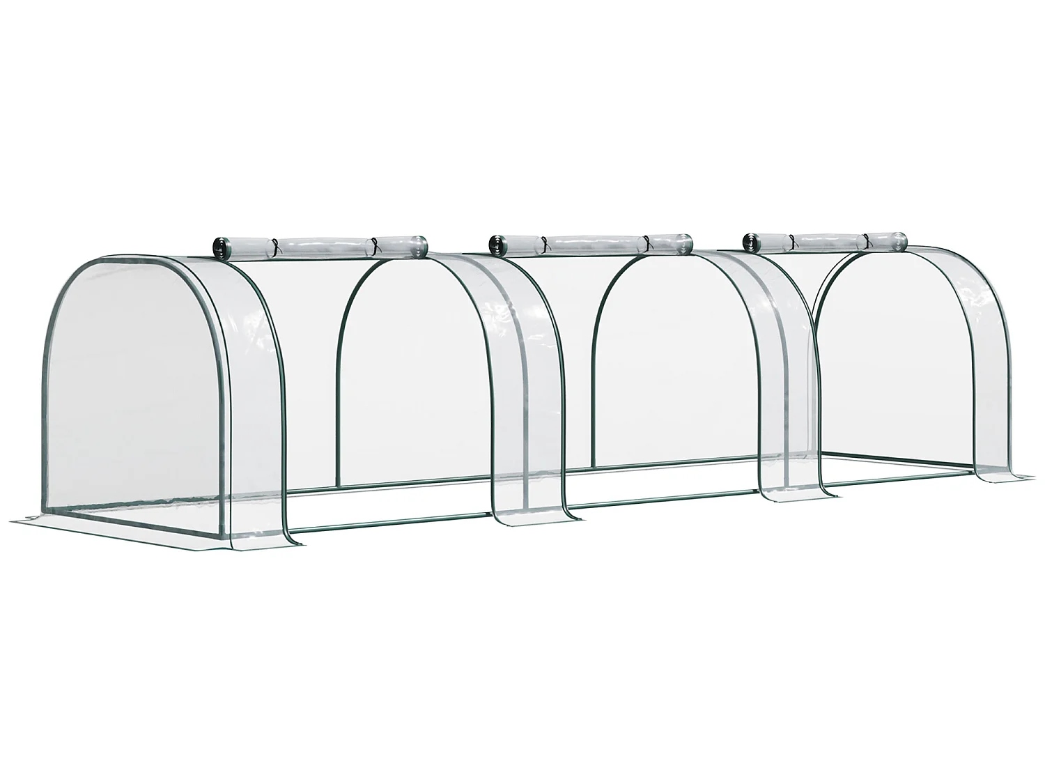 Invernadero túnel transparente, verde oscuro 350x100x80cm Outsunny