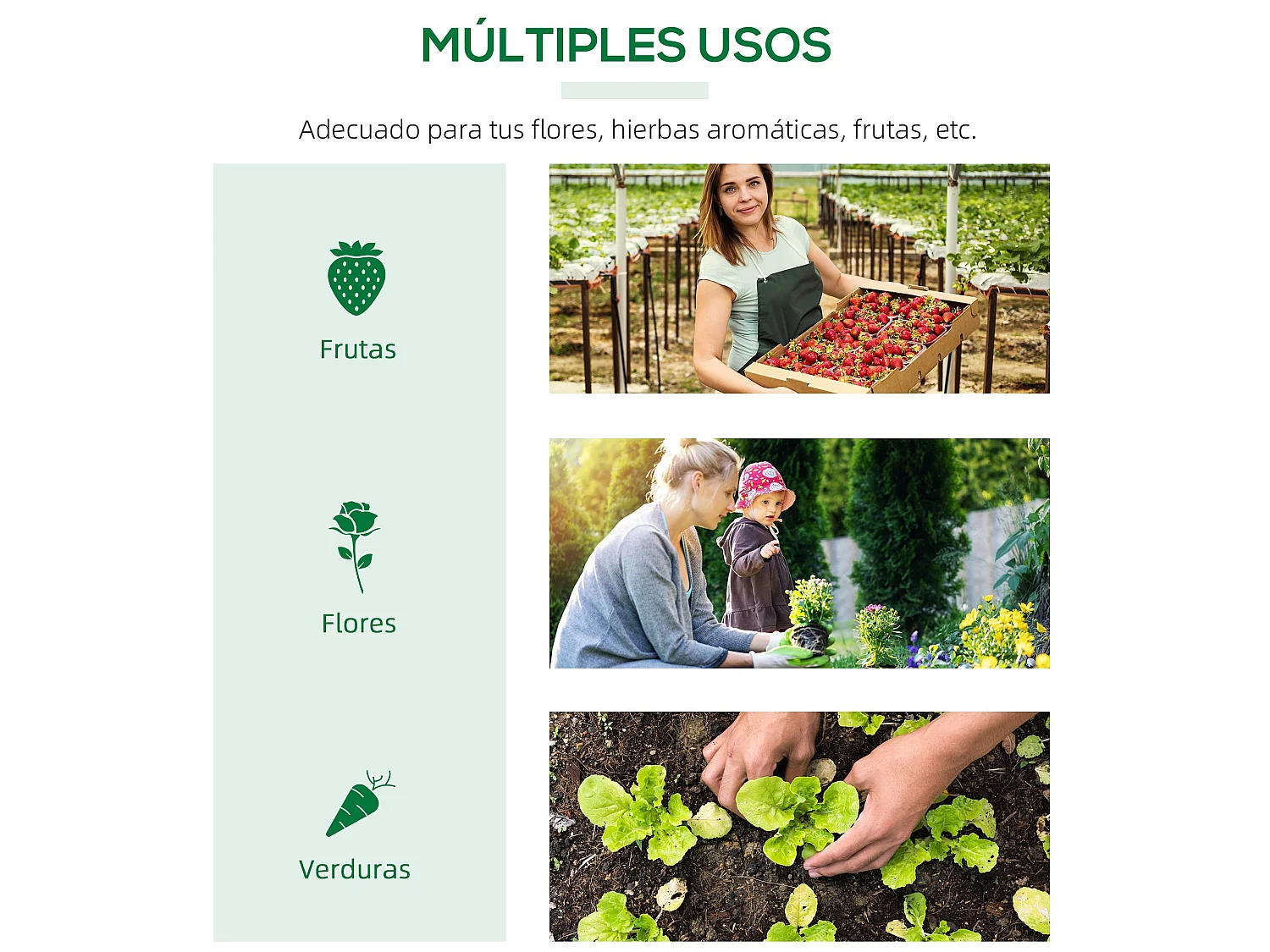 Invernadero de terraza verde oscuro 120x60x60 cm Outsunny