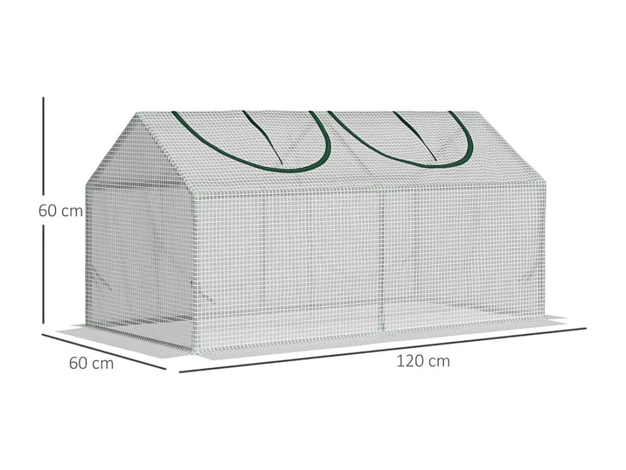 Invernadero de terraza blanco 120x60x60 cm Outsunny