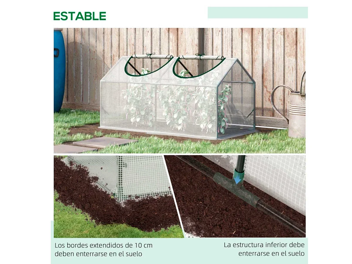 Invernadero de terraza blanco 120x60x60 cm Outsunny