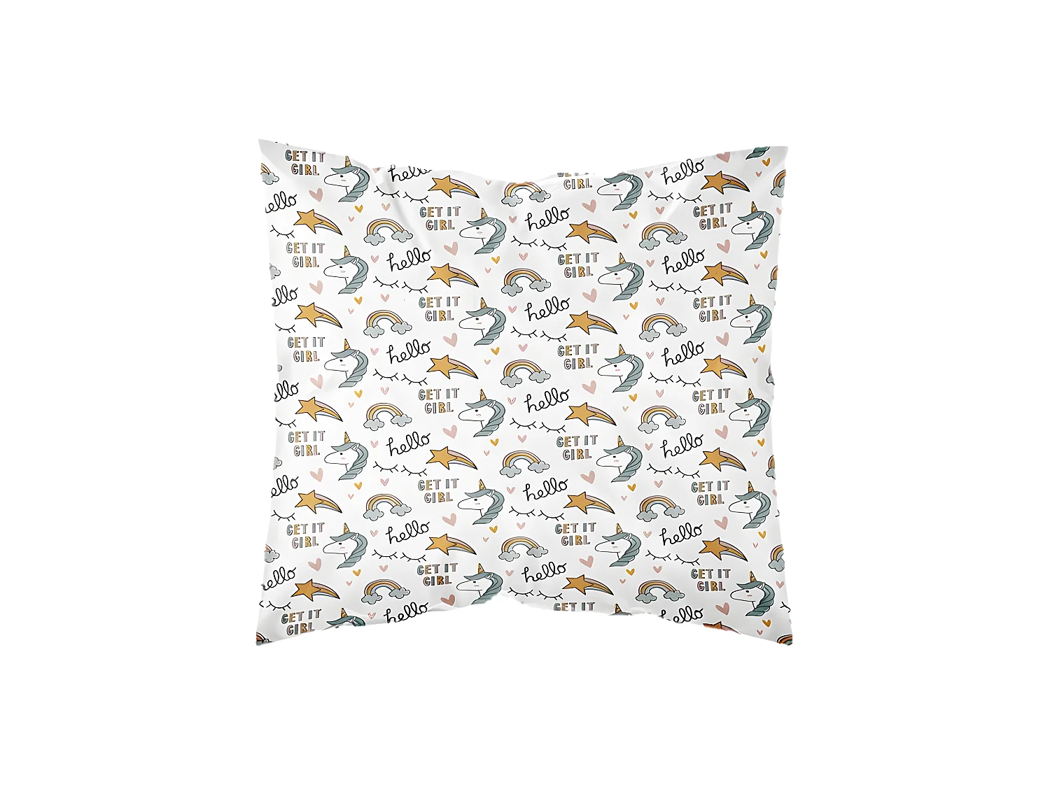 Parure de couette 140 x 200 "Lucky Girl" Réversible 100% Coton / 57 Fils/cm²