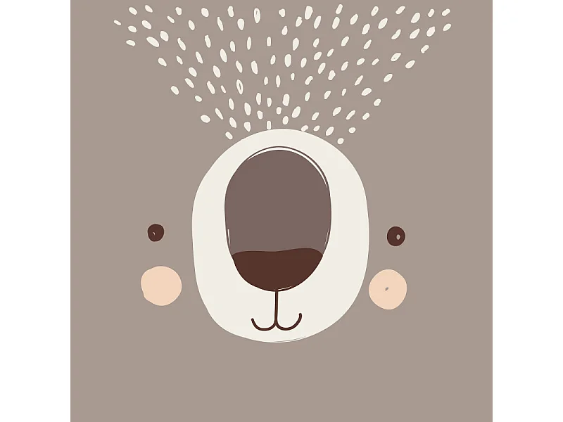 Parure de couette 140 x 200 "Ours" Réversible 100% Coton / 57 Fils/cm²