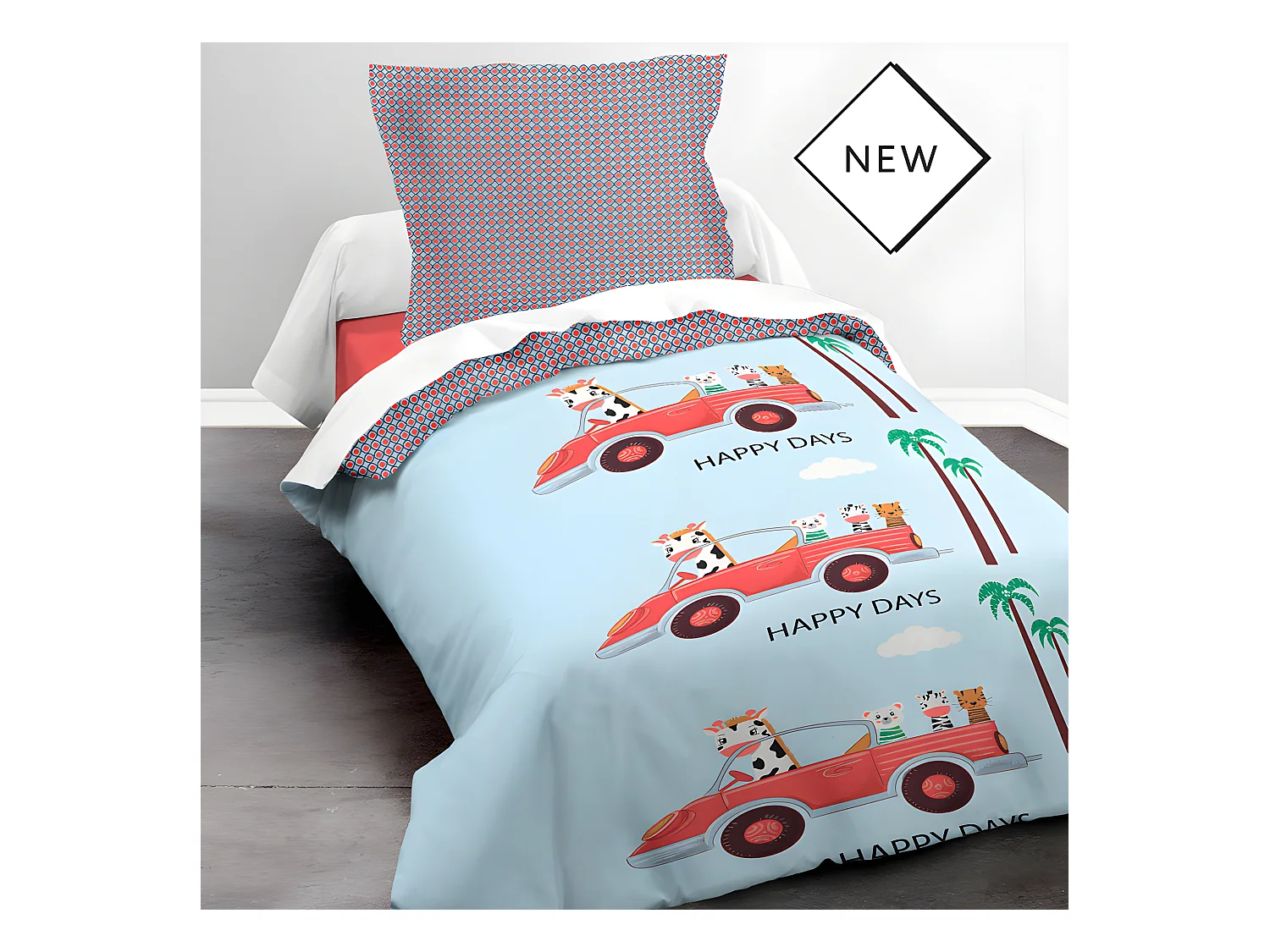 Parure de couette 140 x 200 "Nice Days" 100% Coton / 57 Fils/cm2