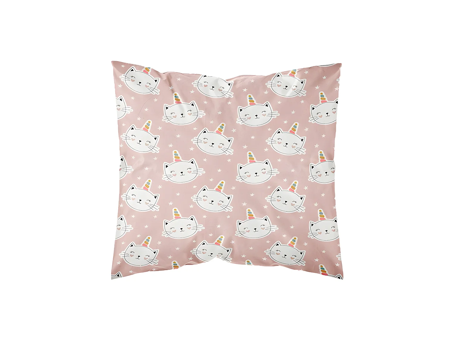 Parure De Couette 140 X 200 "poopy Rose" 100% Coton / 57 Fils/cm²