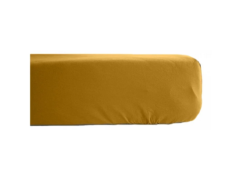 Drap housse percale pur coton peigné longues fibres 80 fils/cm² avec bonnet de 35 cm Vent du sud