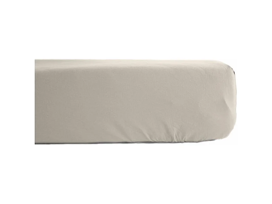 Drap housse percale pur coton peigné longues fibres 80 fils/cm² avec bonnet de 35 cm Vent du sud