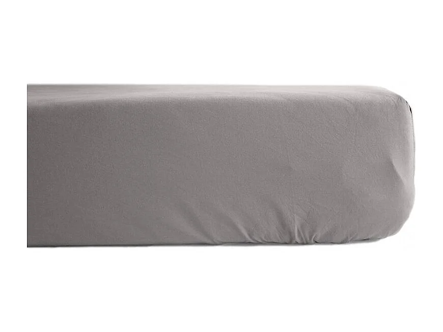 Drap housse percale pur coton peigné longues fibres 80 fils/cm² avec bonnet de 35 cm Vent du sud