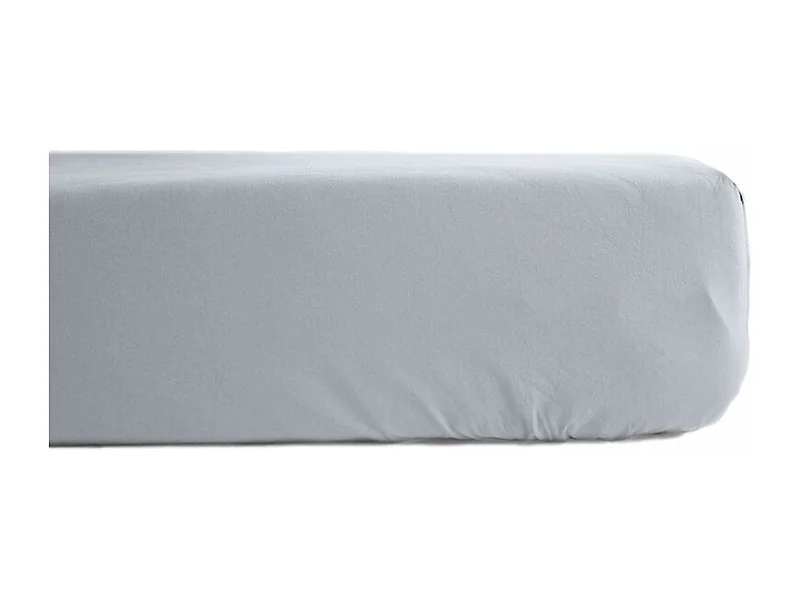 Drap housse percale pur coton peigné longues fibres 80 fils/cm² avec bonnet de 35 cm Vent du sud