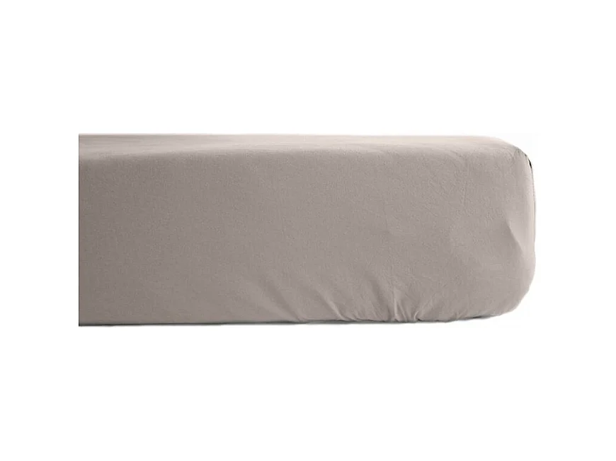 Drap housse percale pur coton peigné longues fibres 80 fils/cm² avec bonnet de 35 cm Vent du sud