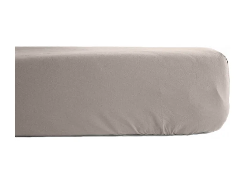 Drap housse percale pur coton peigné longues fibres 80 fils/cm² avec bonnet de 35 cm Vent du sud
