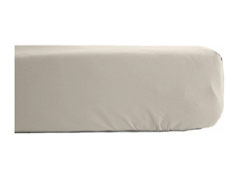 Drap housse percale pur coton peigné longues fibres 80 fils/cm² avec bonnet de 35 cm Vent du sud