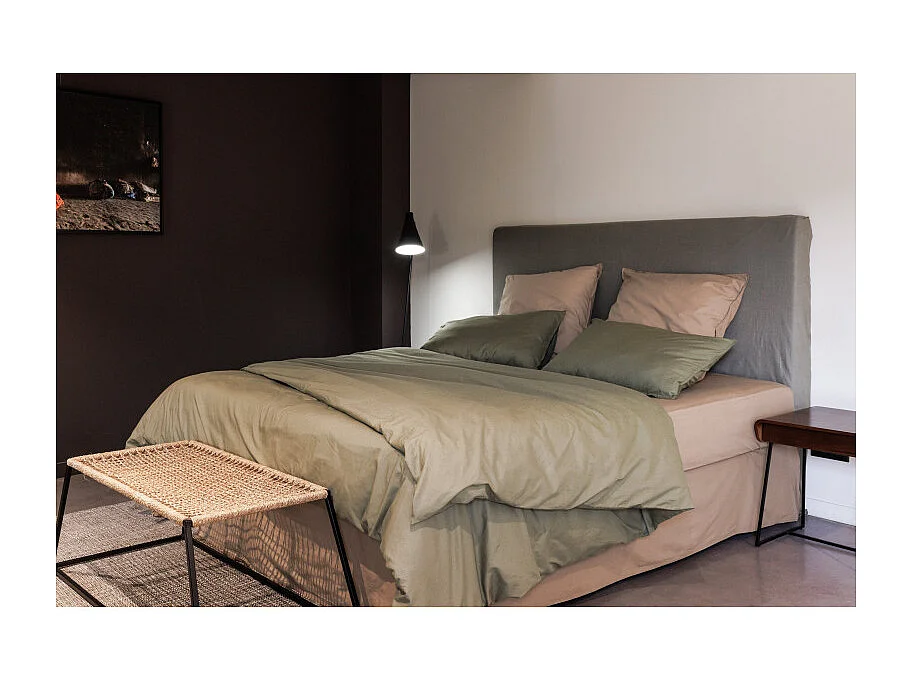 Drap housse percale pur coton peigné longues fibres 80 fils/cm² avec bonnet de 35 cm Vent du sud