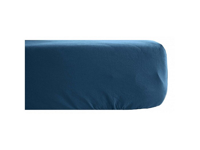 Parure Drap Housse 90x200 + 2 Taies – Coton Lavé Étoiles Gris Foncé Bleu – Doux, Antidérapant & Anti-Plis Daesar