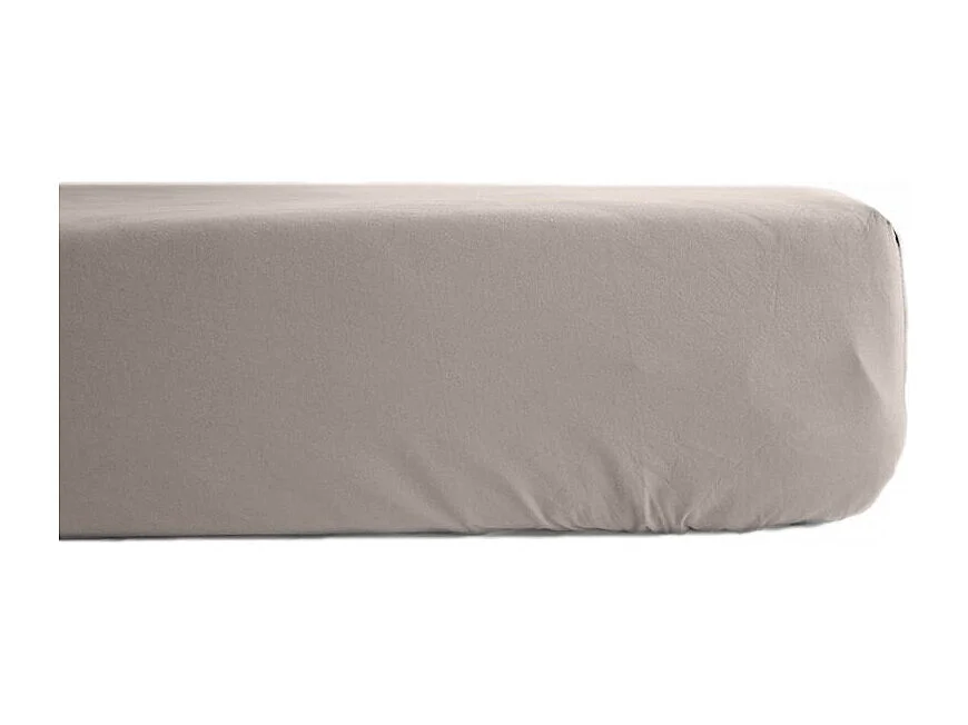 Drap housse percale pur coton peigné longues fibres 80 fils/cm² avec bonnet de 35 cm Vent du sud