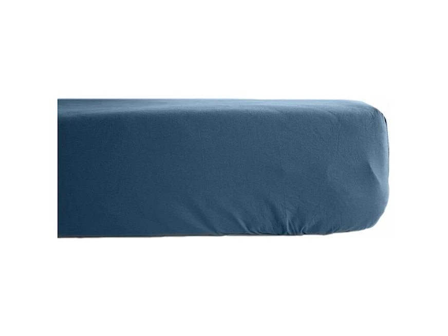 Drap housse percale pur coton peigné longues fibres 80 fils/cm² avec bonnet de 35 cm Vent du sud