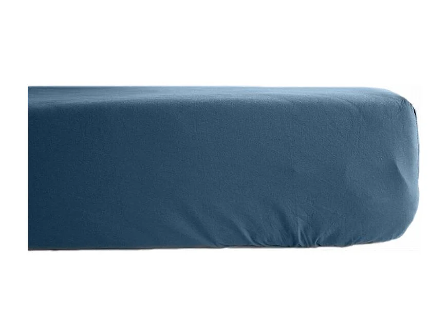 Drap housse percale pur coton peigné longues fibres 80 fils/cm² avec bonnet de 35 cm Vent du sud