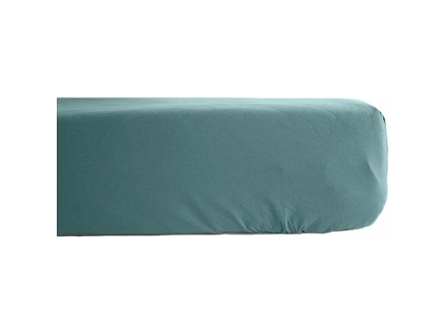 Drap housse percale pur coton peigné longues fibres 80 fils/cm² avec bonnet de 35 cm Vent du sud