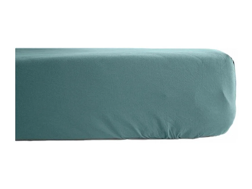 Drap housse percale pur coton peigné longues fibres 80 fils/cm² avec bonnet de 35 cm Vent du sud