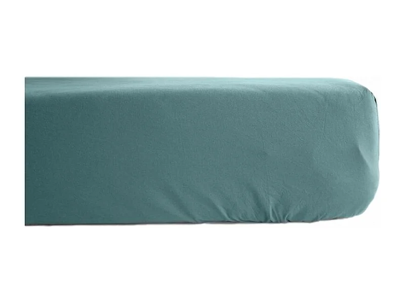 Drap housse percale pur coton peigné longues fibres 80 fils/cm² avec bonnet de 35 cm Vent du sud