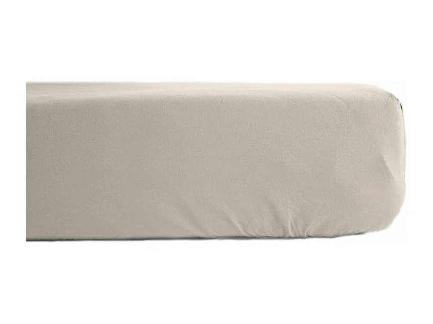 Drap housse percale pur coton peigné longues fibres 80 fils/cm² avec bonnet de 35 cm Vent du sud