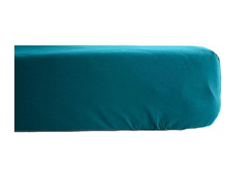 Drap housse percale pur coton peigné longues fibres 80 fils/cm² avec bonnet de 35 cm Vent du sud