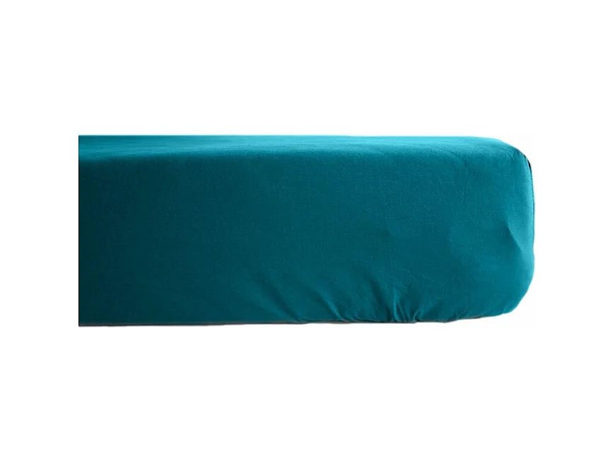 Drap housse percale pur coton peigné longues fibres 80 fils/cm² avec bonnet de 35 cm Vent du sud