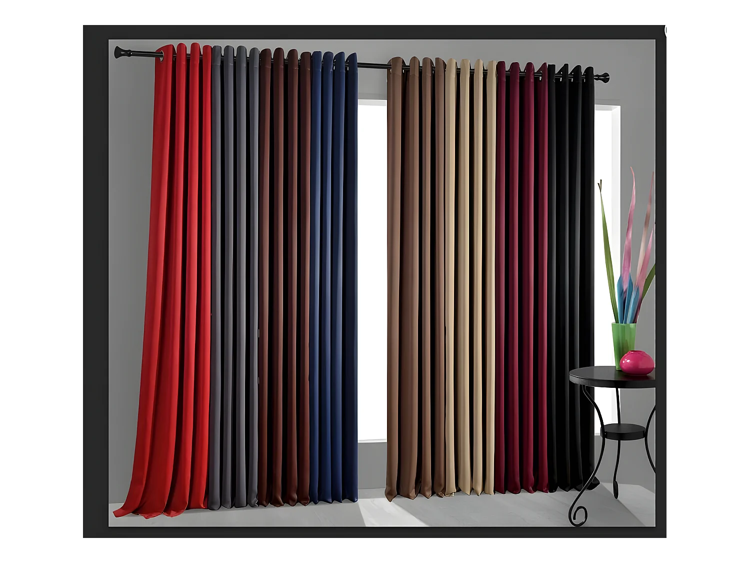 Lot De 2 Rideaux Occultant Rouge 140 X 260 Cm